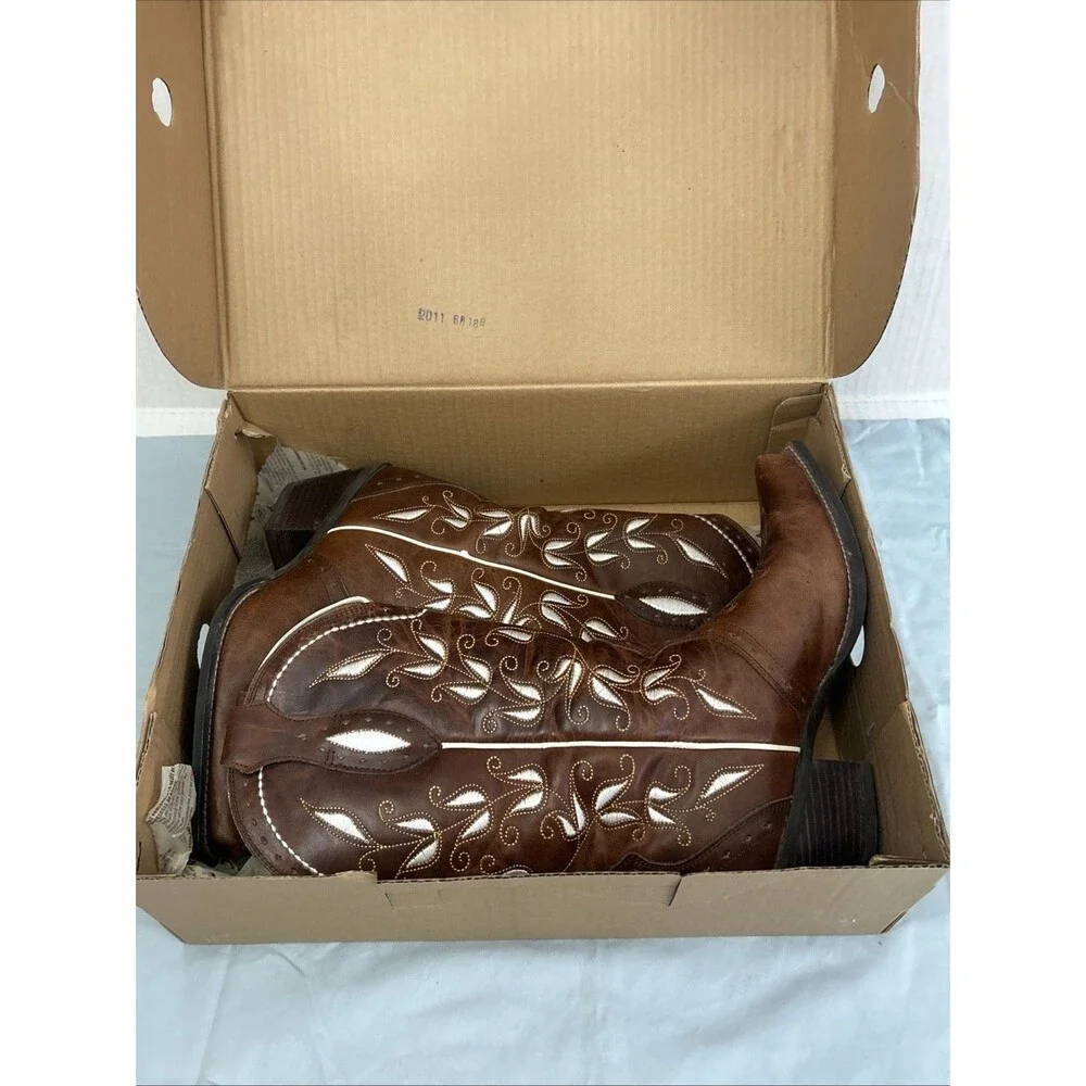 Ariat Sonora Bitterwater Embroidered Leather Western Boots Sz 8 B